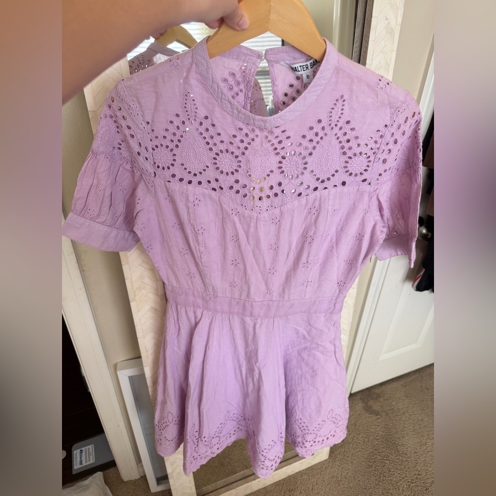 Walter Baker NWT Nicolette Broderie Dress‎ - Lavender - Picture 4 of 7